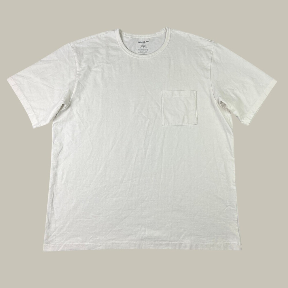 Bombas Pocket T-Shirt Mens XL White Bee Better Short Sleeve Cotton Crew Neck Tee